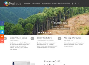 How proteussensor.com looks like on a tablet such as an iPad.