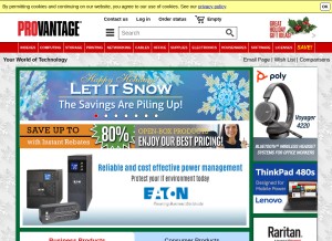 How provantage.com looks like on a tablet such as an iPad.