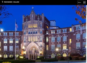 How providence.edu looks like on a tablet such as an iPad.