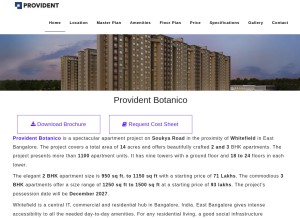 How providentbotanico.net.in looks like on a tablet such as an iPad.