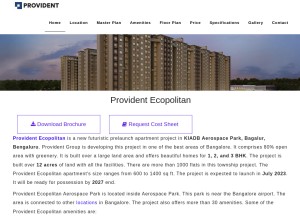 How providentecopoliten.in looks like on a tablet such as an iPad.