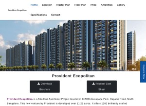 How providentecopoliten.net.in looks like on a tablet such as an iPad.
