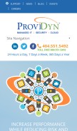 How providyn.com looks like on a mobile device such as an iPhone.
