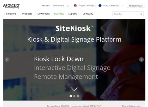 How provisio.com looks like on a tablet such as an iPad.