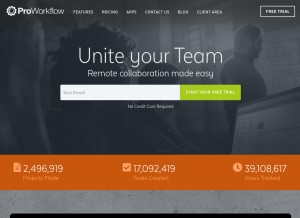 How proworkflow.com looks like on a tablet such as an iPad.