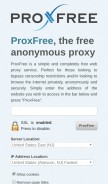 How proxfree.com looks like on a mobile device such as an iPhone.