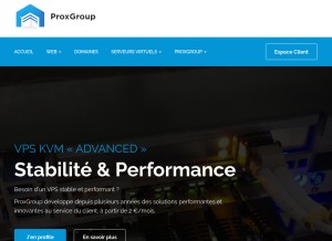 How proxgroup.fr looks like on a tablet such as an iPad.