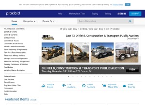 How proxibid.com looks like on a tablet such as an iPad.