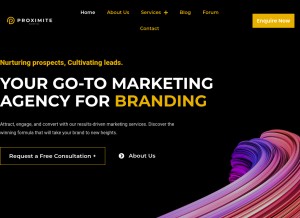 How proximite.marketing looks like on a tablet such as an iPad.