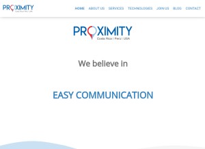 How proximitycr.com looks like on a tablet such as an iPad.