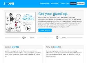 How proxpn.com looks like on a tablet such as an iPad.