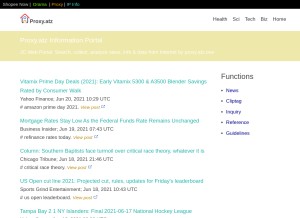 How proxy.atz.one looks like on a tablet such as an iPad.