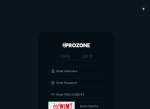 How prozoned.cc looks like on a tablet such as an iPad.