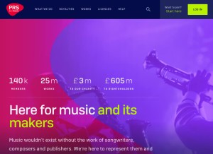 How prsformusic.com looks like on a tablet such as an iPad.