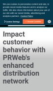 How prweb.com looks like on a mobile device such as an iPhone.
