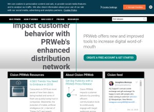 How prweb.com looks like on a tablet such as an iPad.