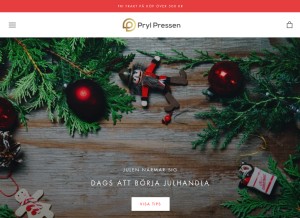 How prylpressen.se looks like on a tablet such as an iPad.