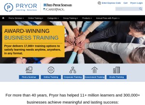 How pryor.com looks like on a tablet such as an iPad.