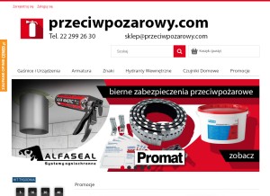 How przeciwpozarowy.com looks like on a tablet such as an iPad.