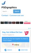 How psdgraphics.com looks like on a mobile device such as an iPhone.