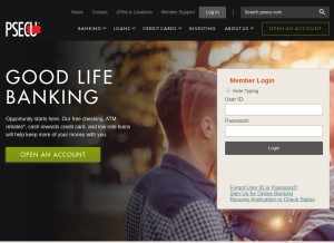 How psecu.com looks like on a tablet such as an iPad.