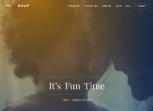 How psgroup.in looks like on a tablet such as an iPad.