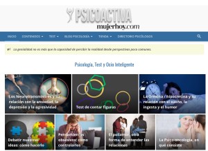 How psicoactiva.com looks like on a tablet such as an iPad.