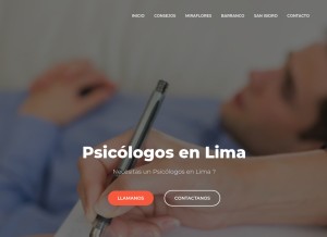 How psicolima.com looks like on a tablet such as an iPad.