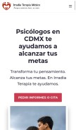 How psicologos.mx looks like on a mobile device such as an iPhone.