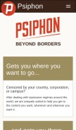 How psiphon3.com looks like on a mobile device such as an iPhone.