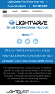 How pslightwave.com looks like on a mobile device such as an iPhone.