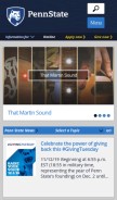 How psu.edu looks like on a mobile device such as an iPhone.
