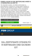 How psw.services looks like on a mobile device such as an iPhone.