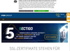 How psw.services looks like on a tablet such as an iPad.