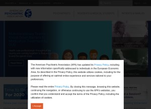How psychiatry.org looks like on a tablet such as an iPad.