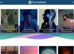 How psychologenie.com looks like on a tablet such as an iPad.