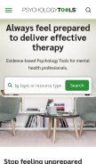 How psychologytools.com looks like on a mobile device such as an iPhone.