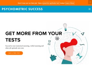 How psychometric-success.com looks like on a tablet such as an iPad.