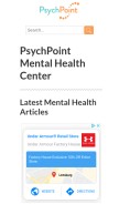 How psychpoint.com looks like on a mobile device such as an iPhone.