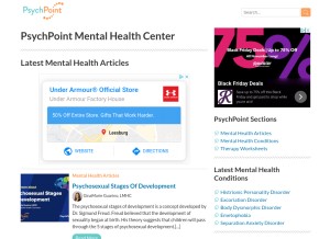 How psychpoint.com looks like on a tablet such as an iPad.
