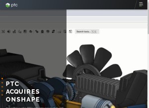 How ptc.com looks like on a tablet such as an iPad.