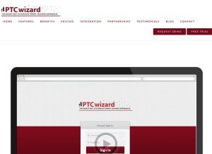 How ptcwizard.com looks like on a tablet such as an iPad.