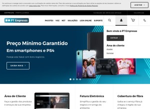 How ptempresas.pt looks like on a tablet such as an iPad.