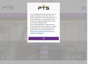 How pts.se looks like on a tablet such as an iPad.