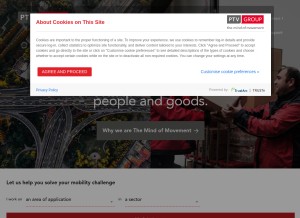 How ptv.de looks like on a tablet such as an iPad.