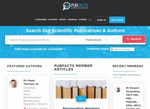 How pubfacts.com looks like on a tablet such as an iPad.