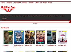 How pubfilm.ru looks like on a tablet such as an iPad.