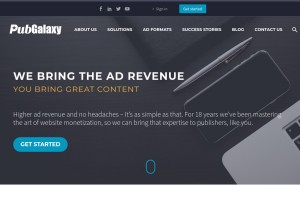 How pubgalaxy.com looks like on a tablet such as an iPad.