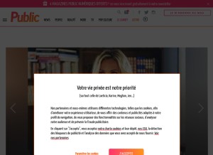 How public.fr looks like on a tablet such as an iPad.