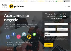 How publicar.com looks like on a tablet such as an iPad.